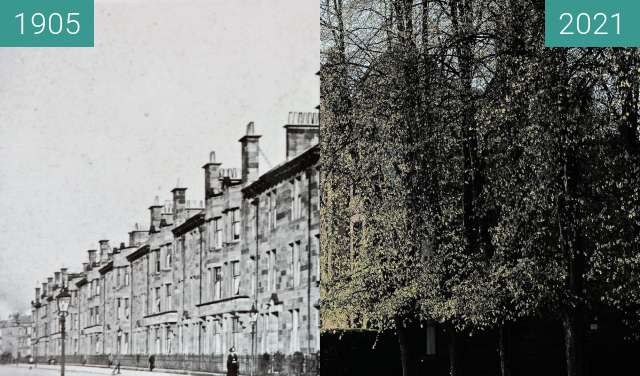 Before-and-after picture of 17-57 Fotheringay Road between 1905 and 2021-May-02