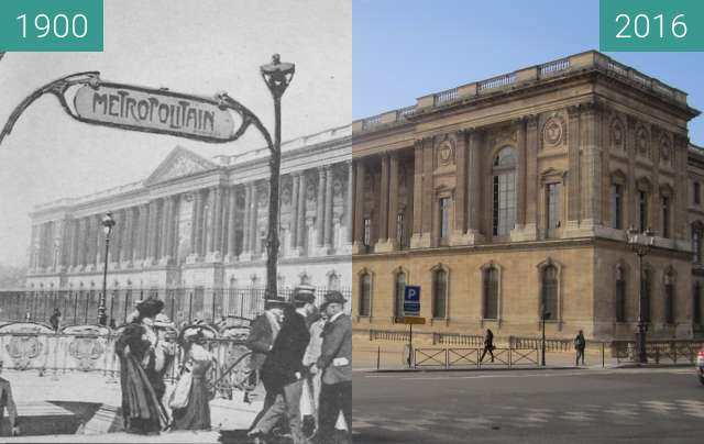 Before-and-after picture of Louvre between 1900 and 2016-Jan-04