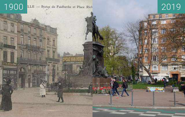 Vorher-Nachher-Bild von Statue du Général Faidherbe zwischen 1900 und 06.04.2019