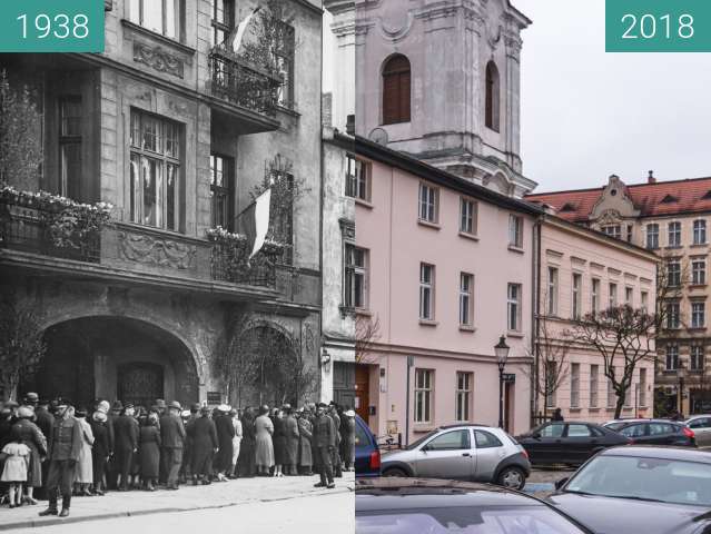 Before-and-after picture of Ulica Szewska between 06/1938 and 2018-Mar-15