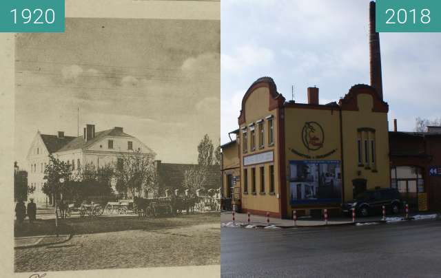 Vorher-Nachher-Bild von Old dairy Żnin zwischen 1920 und 02.2018