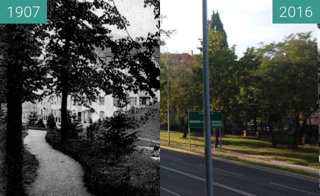 Vorher-Nachher-Bild von Leopoldring mit Uhligsberg zwischen 1907 und 2016