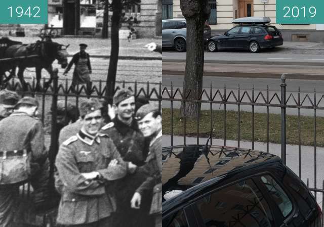 Vorher-Nachher-Bild von Sophie Scholl in München (1) zwischen 23.07.1942 und 06.03.2019