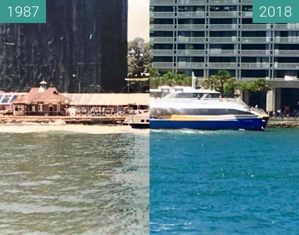 Before-and-after picture of East Circular Quay between 1987 and 2018-Feb-05