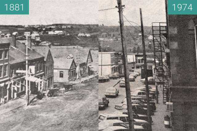 Before-and-after picture of 1881 and 1974 Belfast, Maine between 1881 and 1974