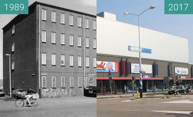 Before-and-after picture of Former warehouse becomes furniture store between 1989-Aug-18 and 2017-Aug-29