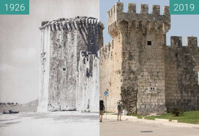 Image avant-après de Fort Kamerlengo, Trogir 1926 vs. 2019 entre 1926 et 24 avr. 2019