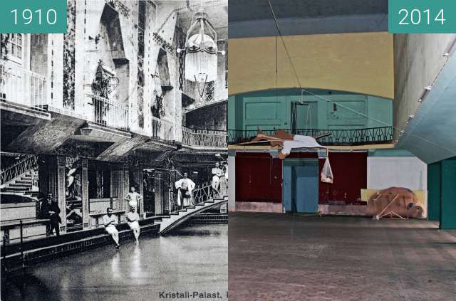 Image avant-après de Piscine du Kristall-Palast entre 1910 et 2014