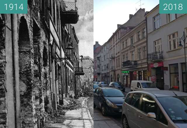 Vorher-Nachher-Bild von Kalisz in 1914 and in 2018 zwischen 1914 und 08.08.2018