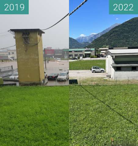 Before-and-after picture of Fload in Piantedo between 2019-Jun-12 and 2022-Jun-10