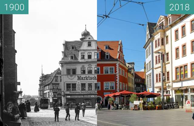 Vorher-Nachher-Bild von Marktschlößchen zwischen 1900 und 12.09.2018