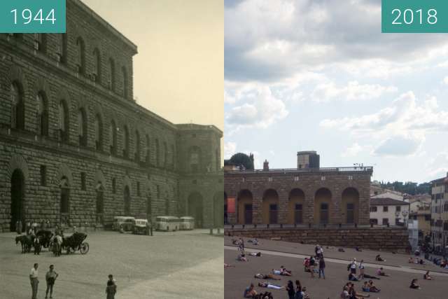 Vorher-Nachher-Bild von Florence, Italy 1944/2018, Palazzo Pitti zwischen 07.1944 und 19.05.2018