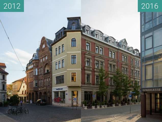 Before-and-after picture of Der Puschkinstraße 1 neue Kleider between 2012-Apr-23 and 2016-Aug-19